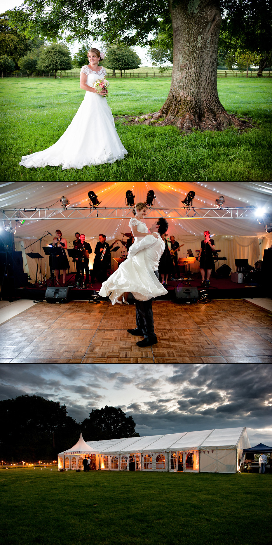 fist dance at marquee wedding